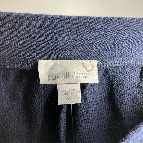 NWT J. JILL Full Leg Cropped Navy Pants XL - Picture 3 of 5